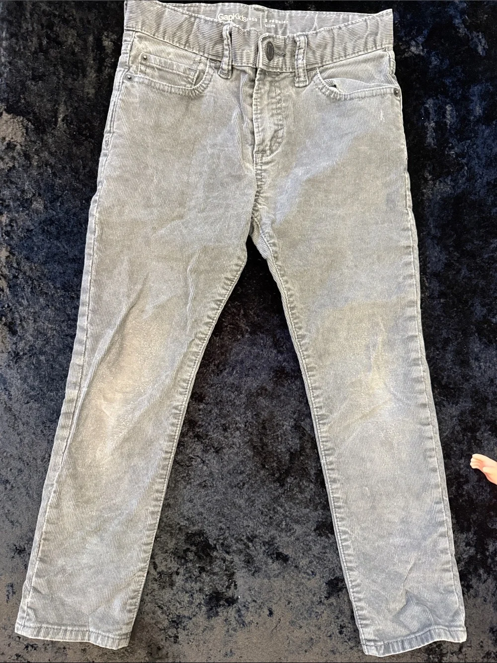 2 Pairs of Gap Pants. Kids Slim Fit Grey Corduroy and khaki Pants